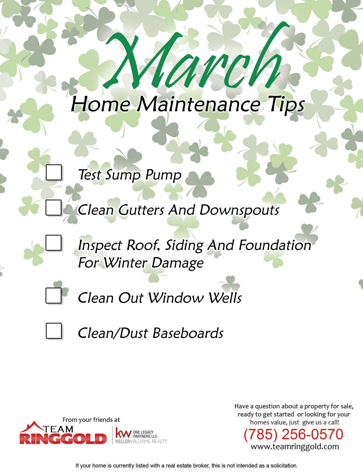 Home Maintenance Tips | March
